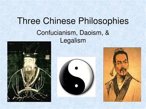 what are the 3 main philosophies of ancient china
